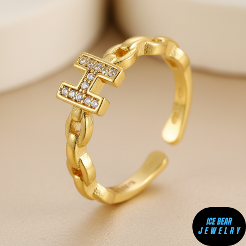 Golden Chain “H” Ring