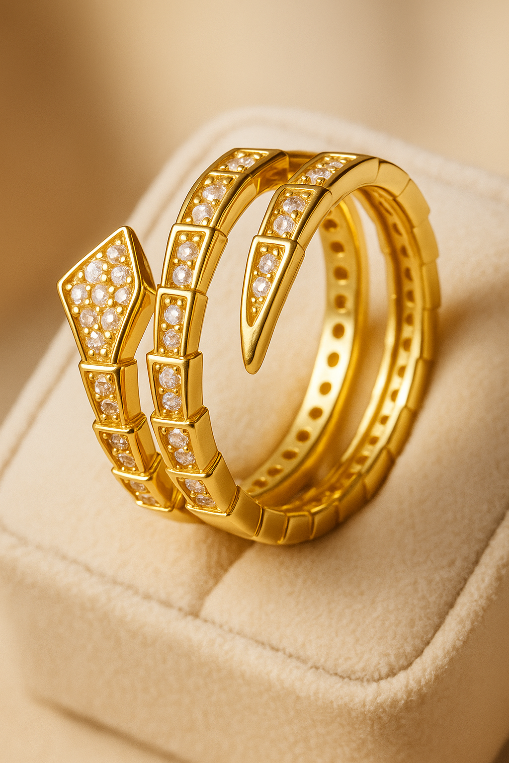 Golden Serpent Ring – Adjustable Luxury Design