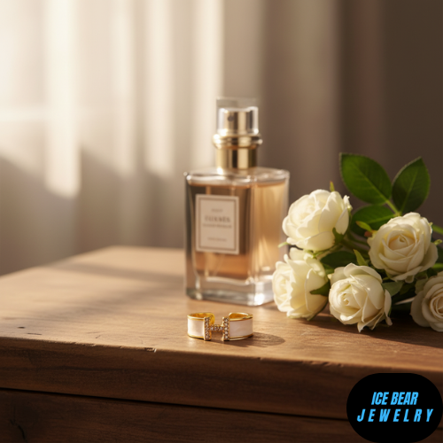 The Elegant White H Ring