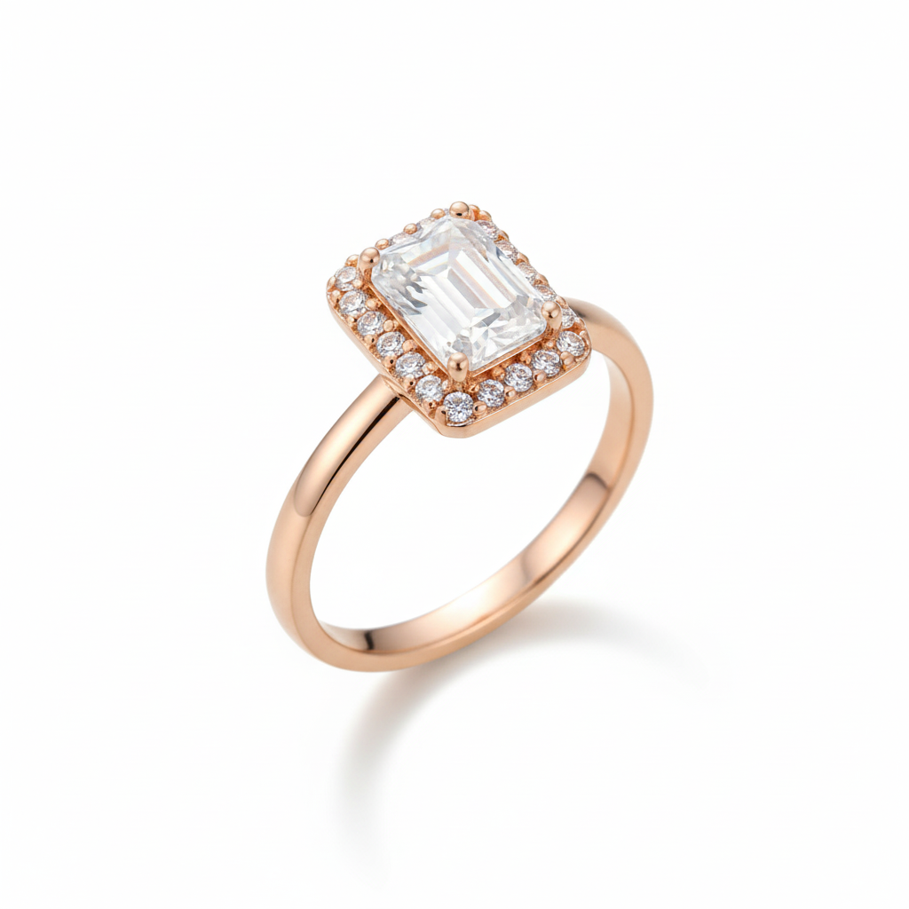 The Radiant Rose Halo Ring