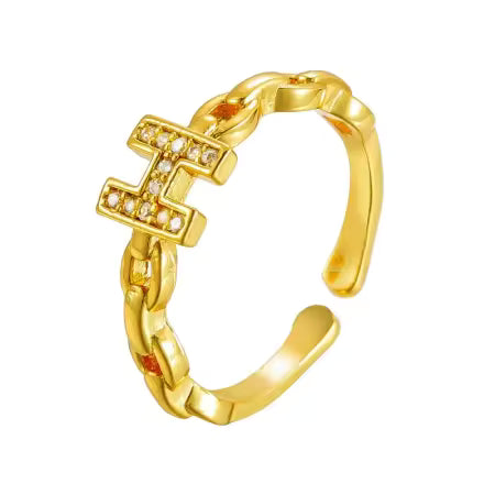Golden Chain “H” Ring