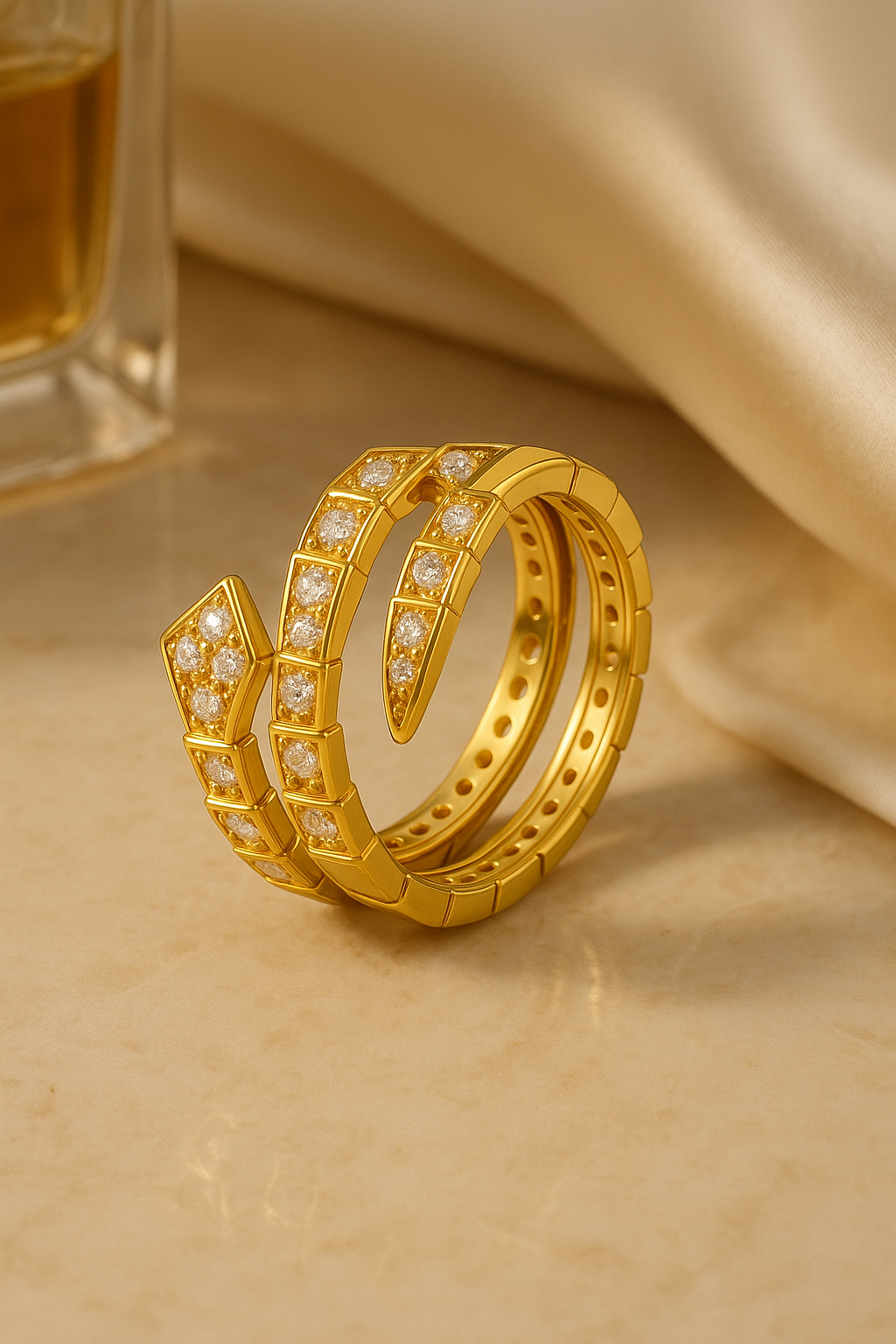 Golden Serpent Ring – Adjustable Luxury Design