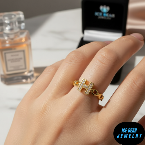 Golden Chain “H” Ring